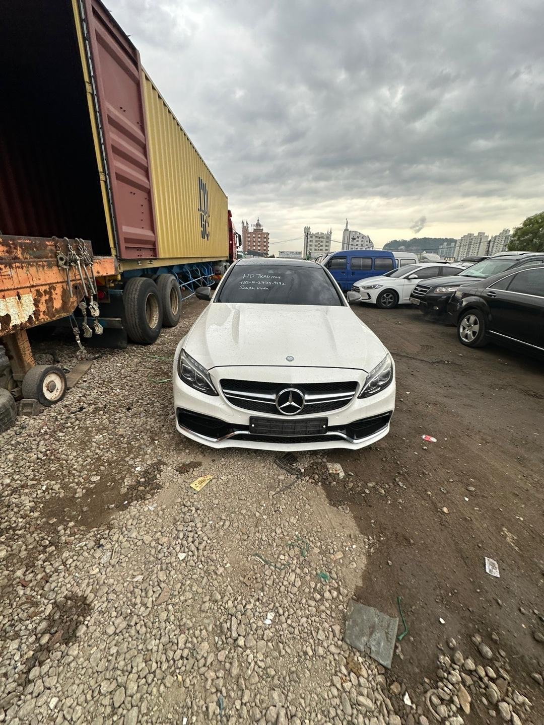 Mercedes-Benz AMG C63 2015 - white — Korean used car export by HD Trading (photo 1)